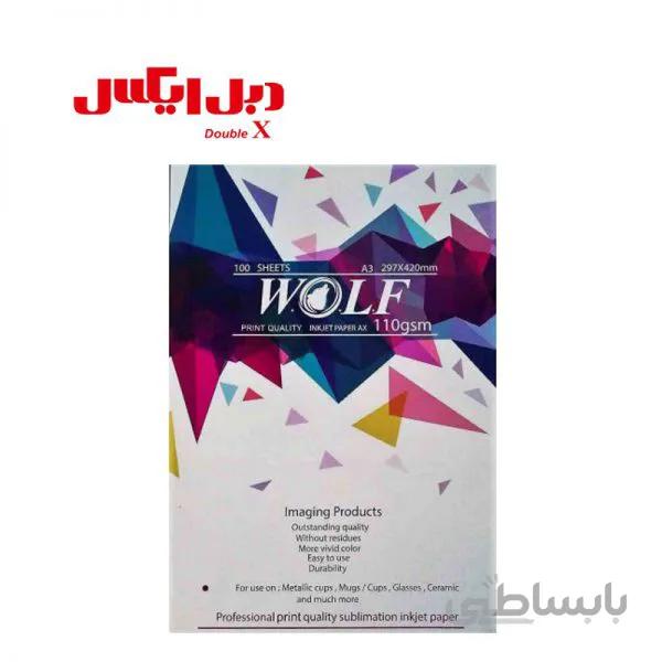 کاغذ سابلیمیشن 110 گرم ولف سایز A3