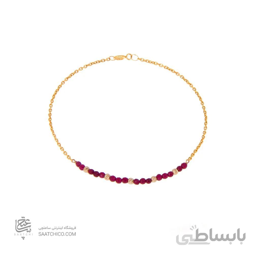 دستبند طلا زنانه با سنگ و گوی البرنادو کد XB834