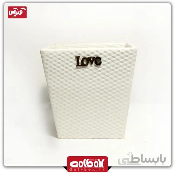 باکس گل چرمی مربعی رنگ سفید