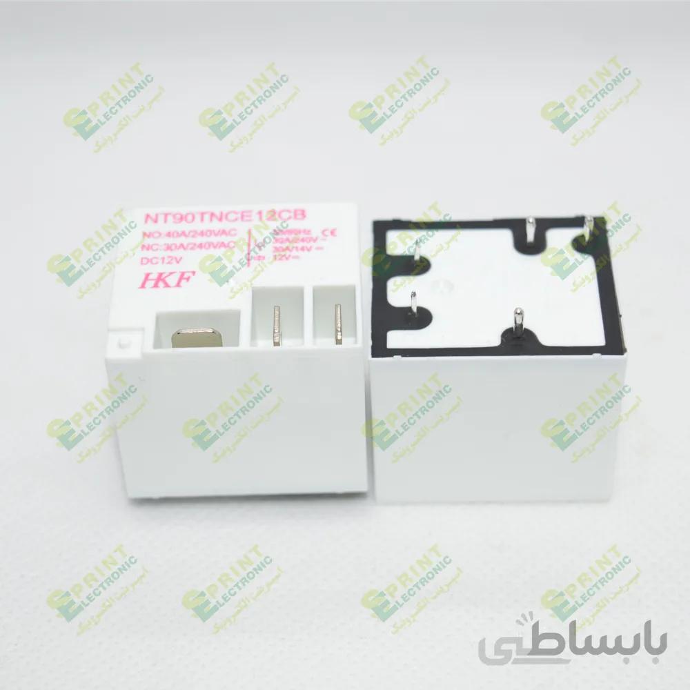 رله 12 ولت فیش خور کولری 5 پایه 40 آمپر HKF NT90TNCE12CB
