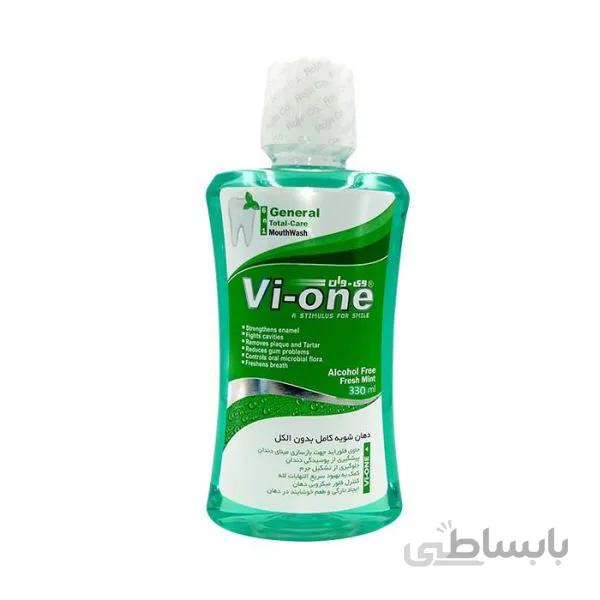 دهانشویه وی وان مدل General Fresh Mint بدون الكل ا vi one general fresh mint mouth wash 330ml