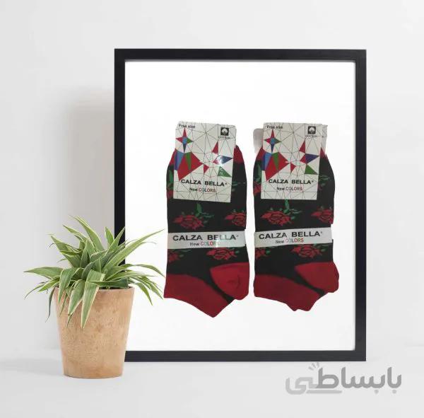 جوراب زنانه مچی Calzabella طرح گل سرخ