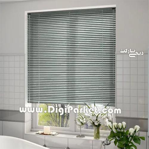 پرده کرکره فلزی طرح چوب سیاه سفید ۲۵ میلیمتری P93