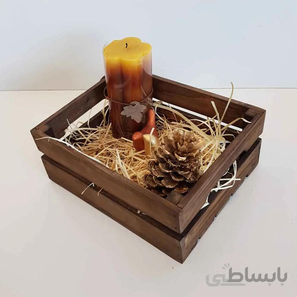 جعبه چوبی متوسط طرح ایکیا مدل h10 رنگ قهوه ای
