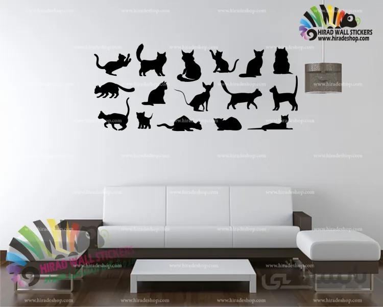 استیکر و برچسب دیواری پت شاپ ، سگ و گربه ،حیوانات، pet shop ، cat and dog کد h1504