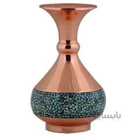 گلدان فیروزه کوب اثر آقاجانی ارتفاع 15 سانتی متر کد GF-39