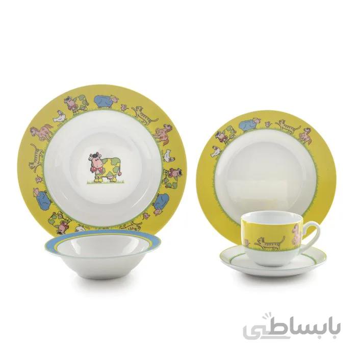 سرویس چینی زرین 1 نفره کودک مزرعه (5 پارچه) ا Zarin Iran ItaliaF Farm 5 Pieces Porcelain Kid Dinnerware Set