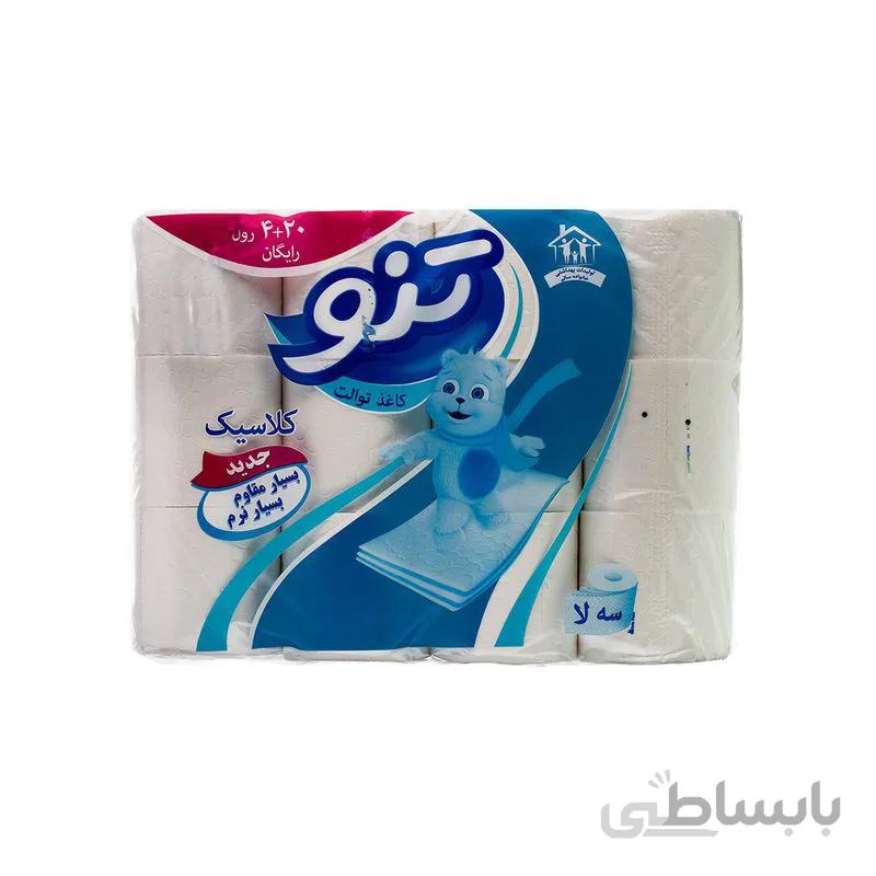 دستمال توالت 3 لایه تنو 24 رولی ا -