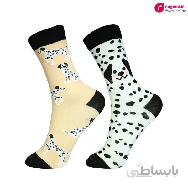 جوراب زنانه ساق بلند پاتوک پاتوک طرح سگ تا ب تا کد R215230