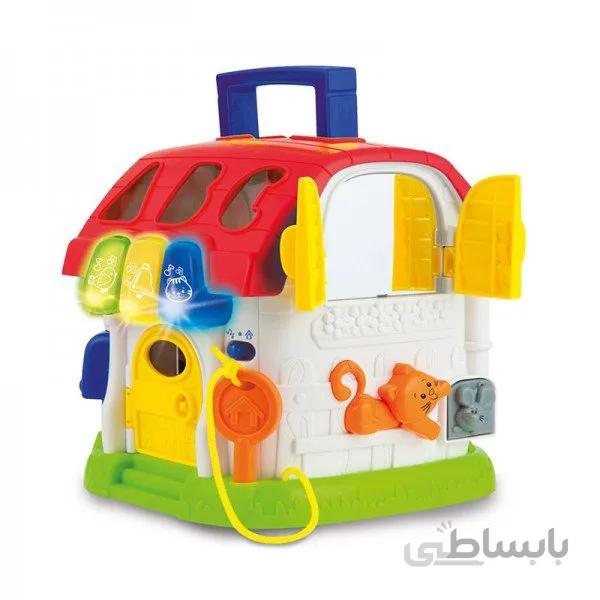 اسباب بازی موزیکال جورچین کودک طرح کلبه 4 طرفه مدل winfun 00772