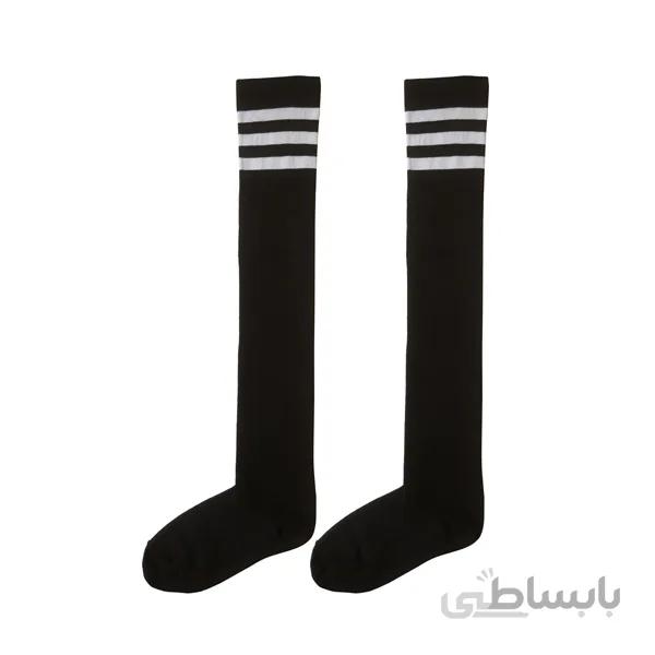 جوراب بلند اسپرت بچه گانه مشکی طرح آدیداس کد PH374.1