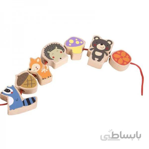 اسباب بازی چوبی نخ و مهره جنگل classic world مدل 3634