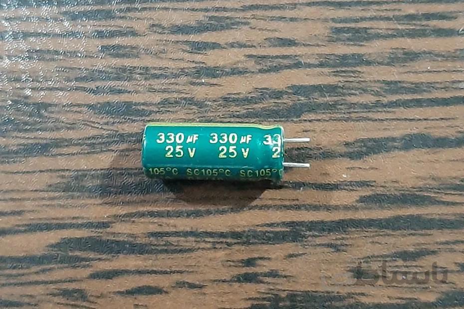TEAPO 25V 330uF – خازن الکترولیت، ۲۵ ولت، ۳۳۰ میکروفاراد