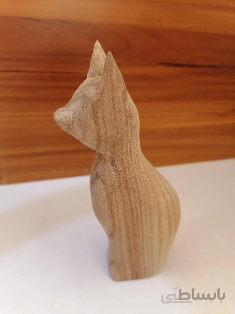 تندیس چوبی انتزاعی گربه