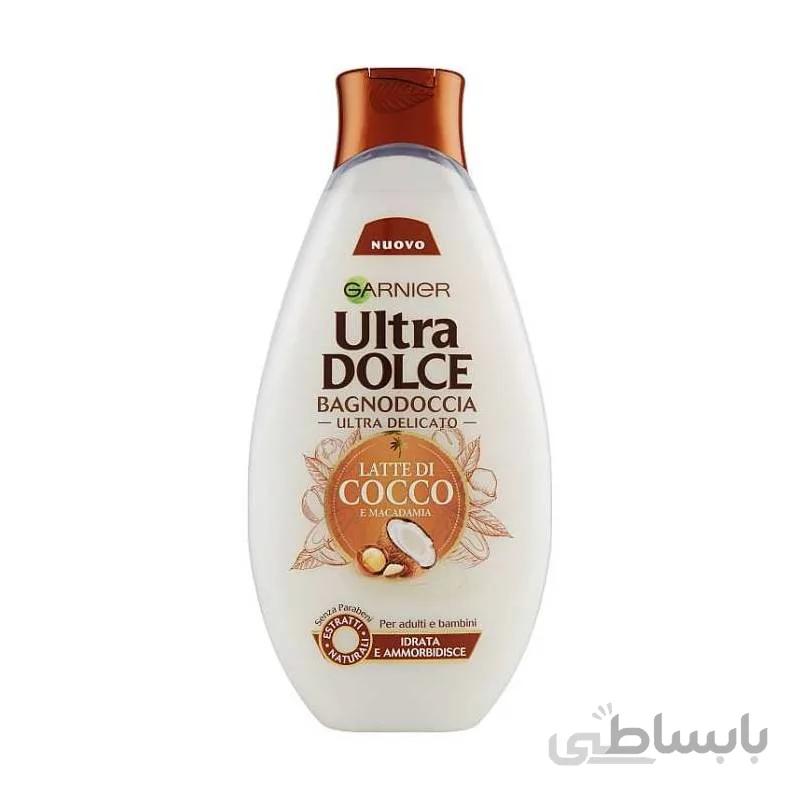 شامپو بدن روغن نارگیل و ماکادمیا Garnier مدل ULTRA DOLCE حجم 500 میلی