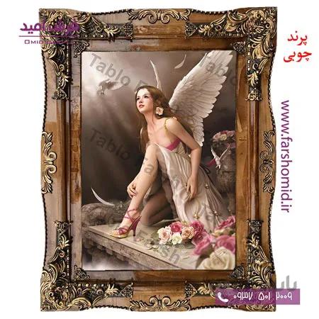تابلو فرش ماشینی طرح فرشته کد 12012 فرشان