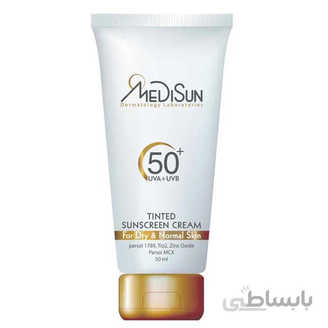 کرم ضد آفتاب رنگی پوست خشک و معمولی SPF50 مدیسان 50 میلی لیتر