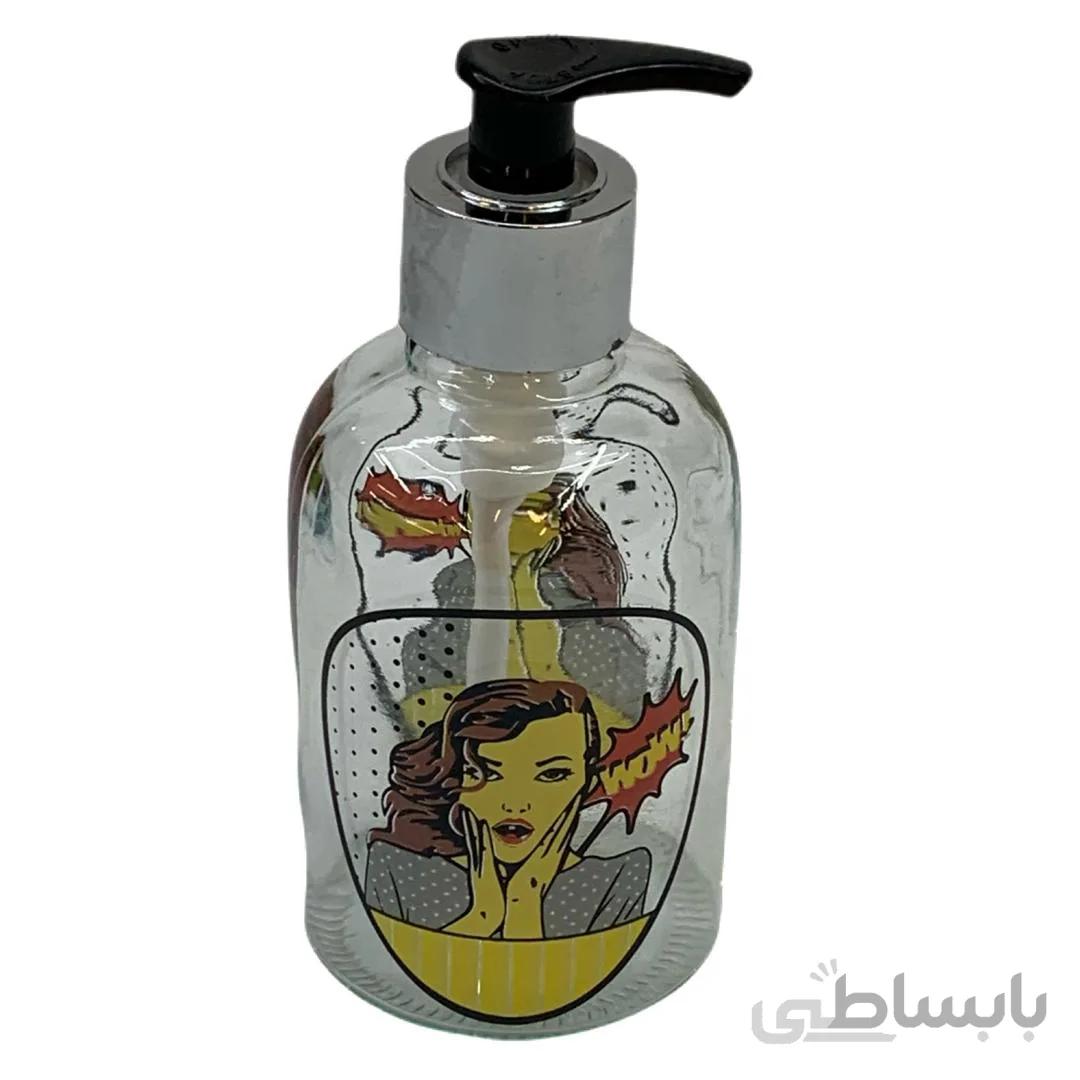 پمپ مایع دستشویی شیشه ای طرح WOW کد ۳۶۳