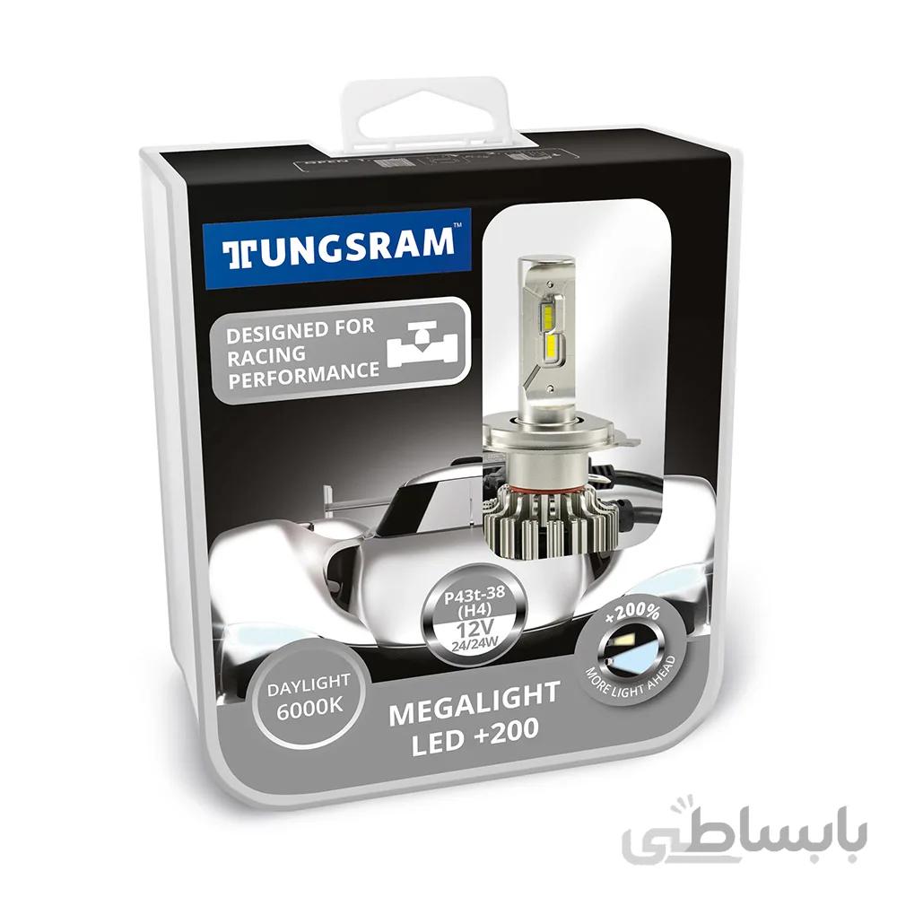 هدلایت LED پایه H4 مگالایت %۲۰۰ تانگسرام – TUNGSRAM