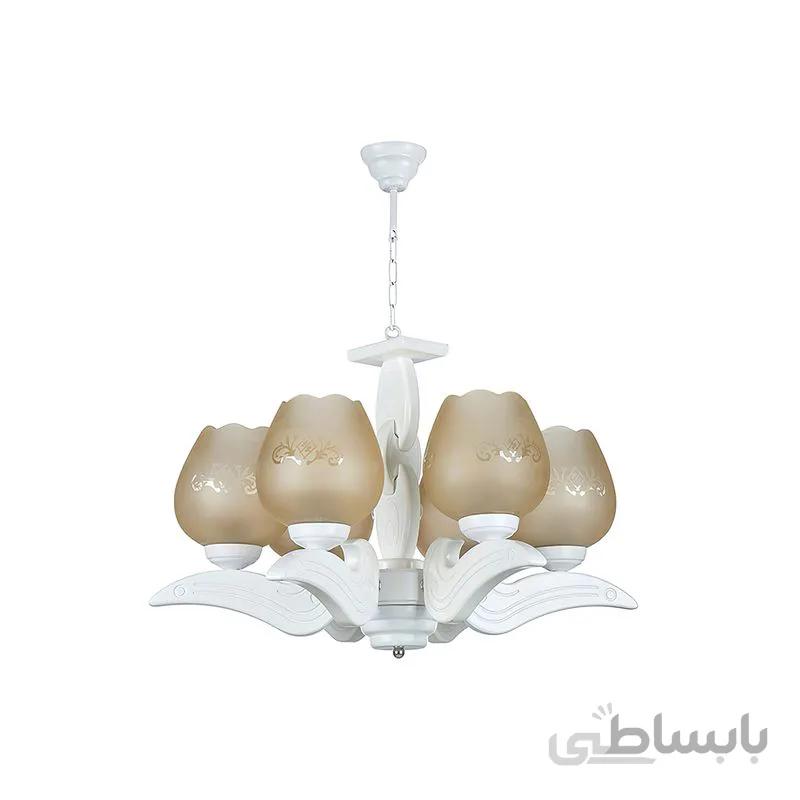 لوستر 6 شعله چشمه نور مدل G621/6-WT