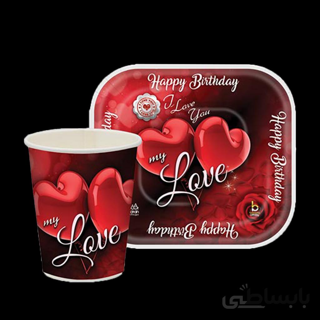 پیش دستی و لیوان تم عشق (LOVE)