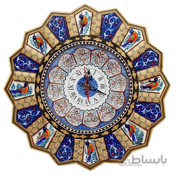 ساعت دیواری خاتم کاری مدل خورشیدی کد 275