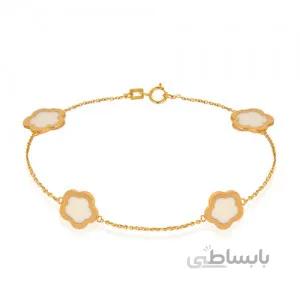 دستبند طلا زنانه طرح گل کد CB386