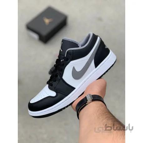 ست کتانی نایک ایر جردن بدون ساق مشکی/سفید NIKE Air Jordan 1 low