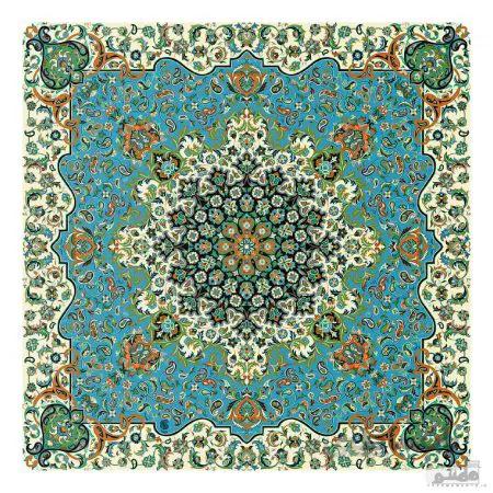 رومیزی مربع ترمه طرح فرحزاد کد 640