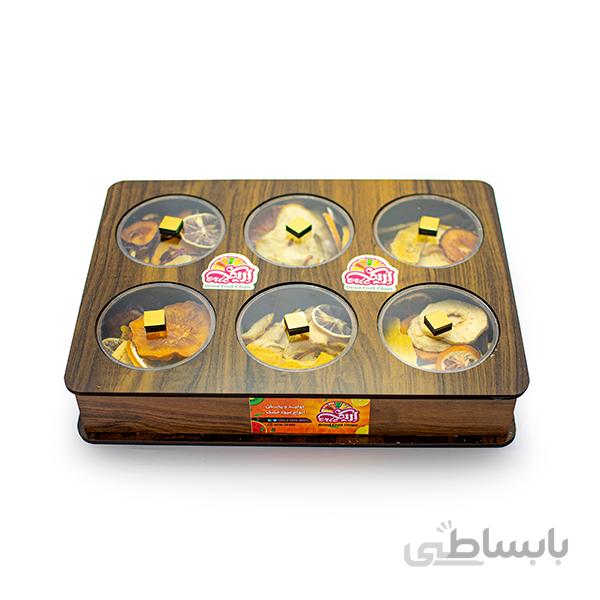 جعبه چوبی درب دایره ای 500 گرمی