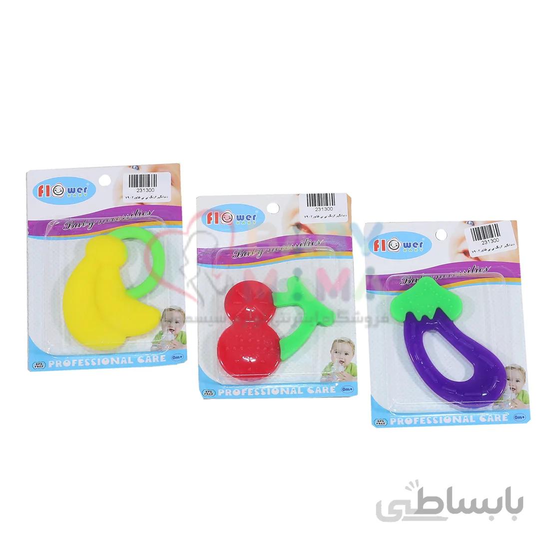 دندانگیر سیلیکونی ۲ رنگ فلاور
