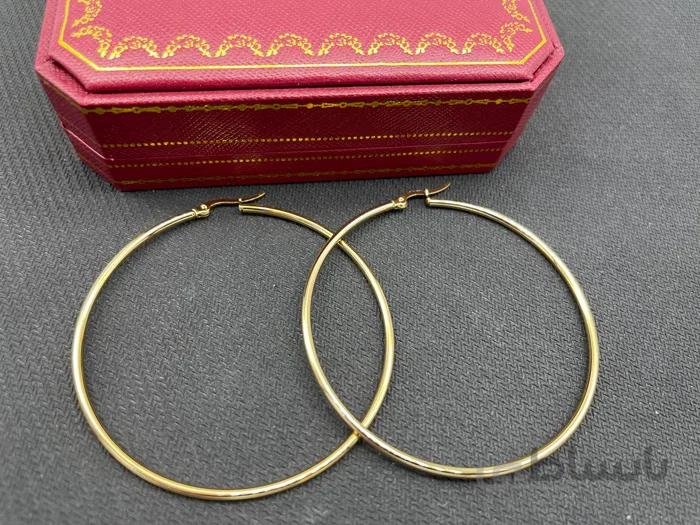گوشواره حلقه ای سایز بزرگ طلایی