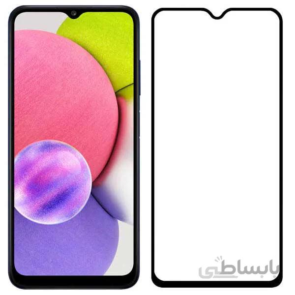 گلس a03s فول چسب شیشه ای محافظ صفحه نمایش گوشی موبایل سامسونگ Galaxy