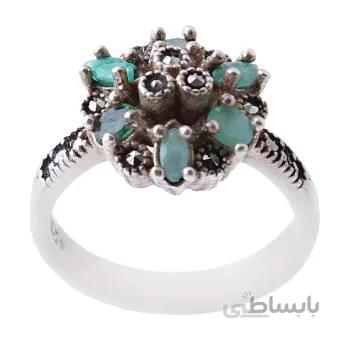 انگشتر نقره زنانه مدل زمرد کد AW_473