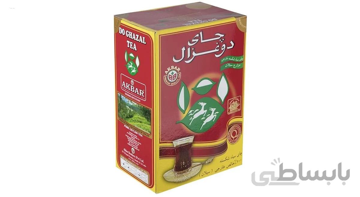 چای سیاه شکسته دو غزال مقدار 500 گرم