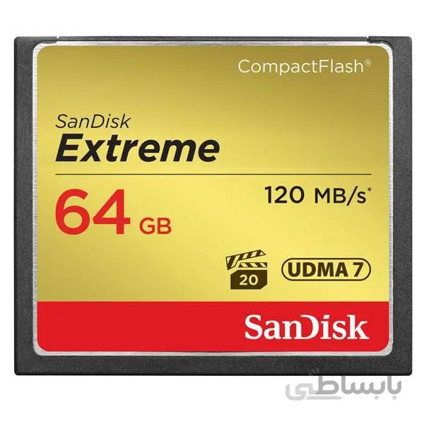 کارت حافظه CompactFlash سن دیسک Extreme سرعت 120M ظرفیت 64 گیگابایت