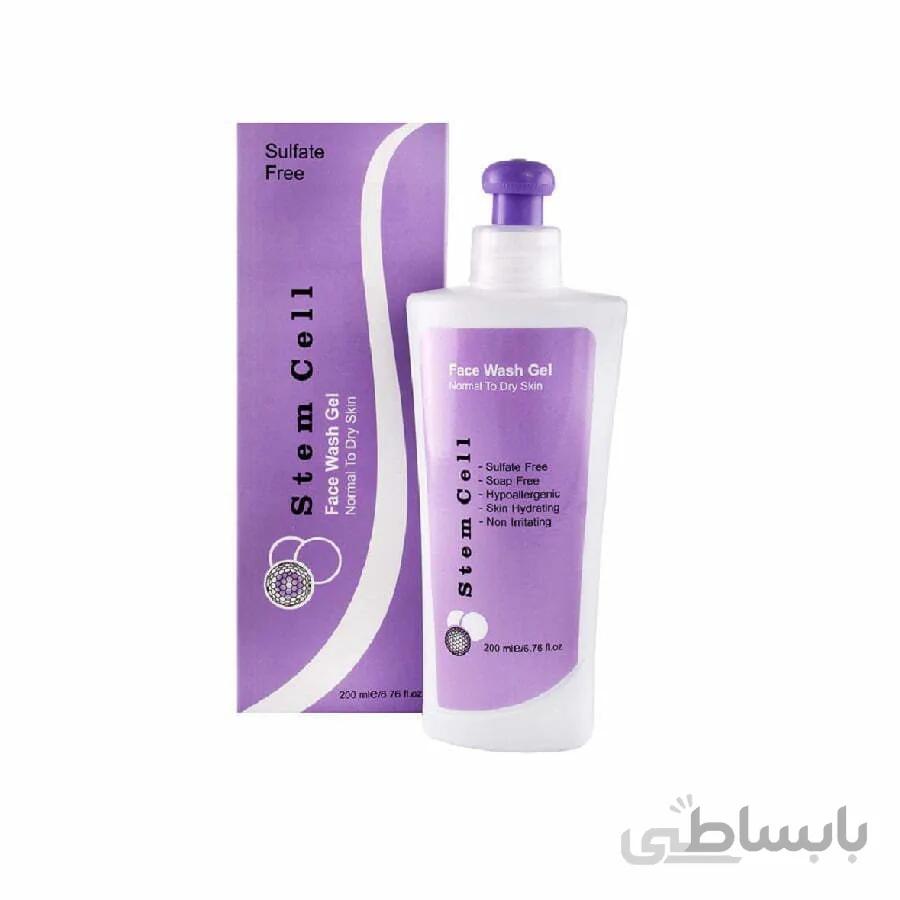 ژل شستشوی صورت مناسب پوست نرمال تا خشک 200میل استم سل ا Stem Cell Face Wash Gel For Normal To Dry Skin 200ml
