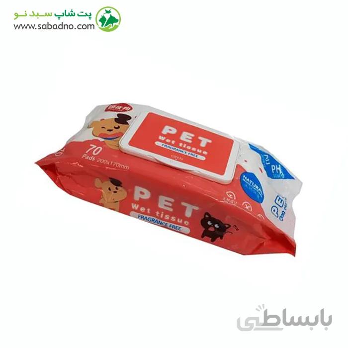 دستمال مرطوب سگ و گربه 70 عددی