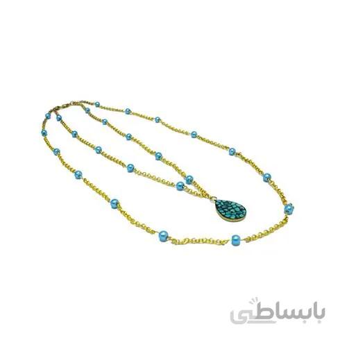 گردنبند طرح آبشاری فیروزه کوبی
