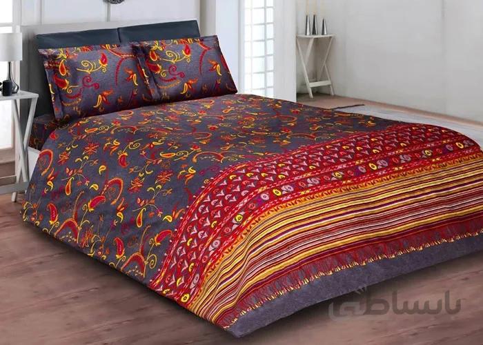 نیم ست ملحفه یکنفره عرض120ساتن طرح لینا