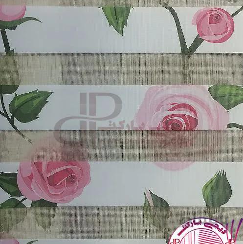 پرده زبرا چاپی گل رز