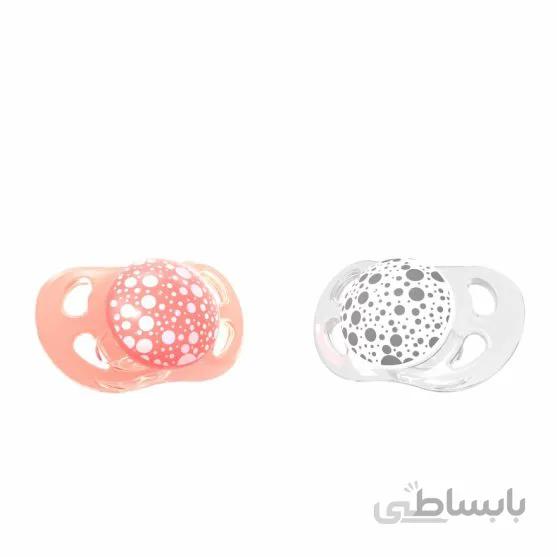 پستانك ۰-۶ ماه پاستل هلويي و سفيد تويست شيك Twistshake