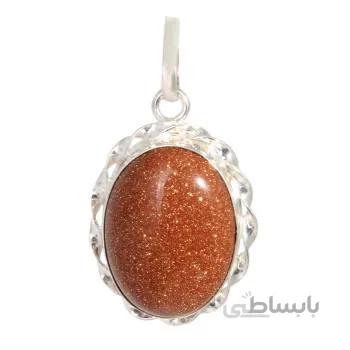 اویز گردنبند نقره زنانه بازرگانی میلادی مدل سنگ دلربا کد PK_159