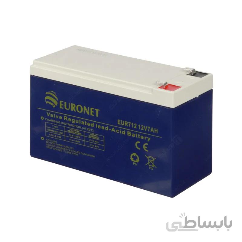 باتری 12 ولت 7 آمپر ساعت یورونت مدل EUR712