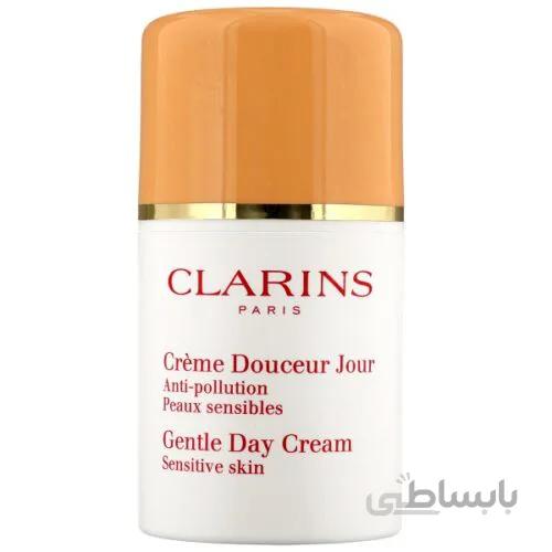 کرم روز مراقبتی پوست حساس کلارنس | ضد آلودگی، ضد قرمزی، تسکین پوست | ۵۰ میل ا Clarins Gentle Day Cream Sensitive Skin Anti Pollution 50ml