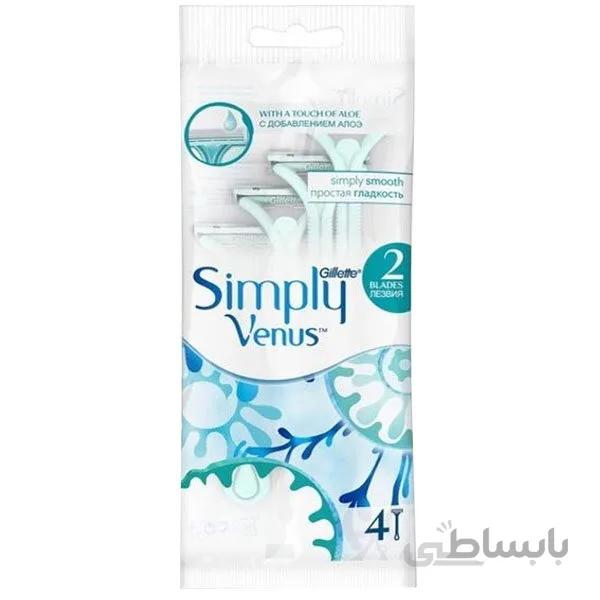 خود تراش ژیلت مدل Simply Venus بسته 4 عددی ا Gillette Simply Venus Disposable Razors x4