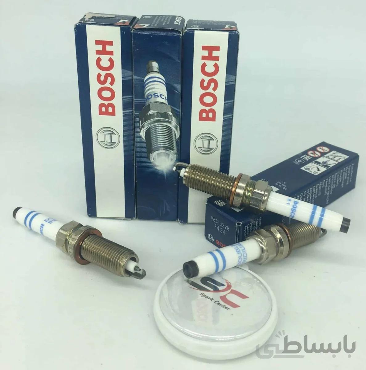 شمع بوش پایه بلند سوزنی دبل ایریدیوم BOSCH V6SII3328 7434(قیمت برای هر عدد)