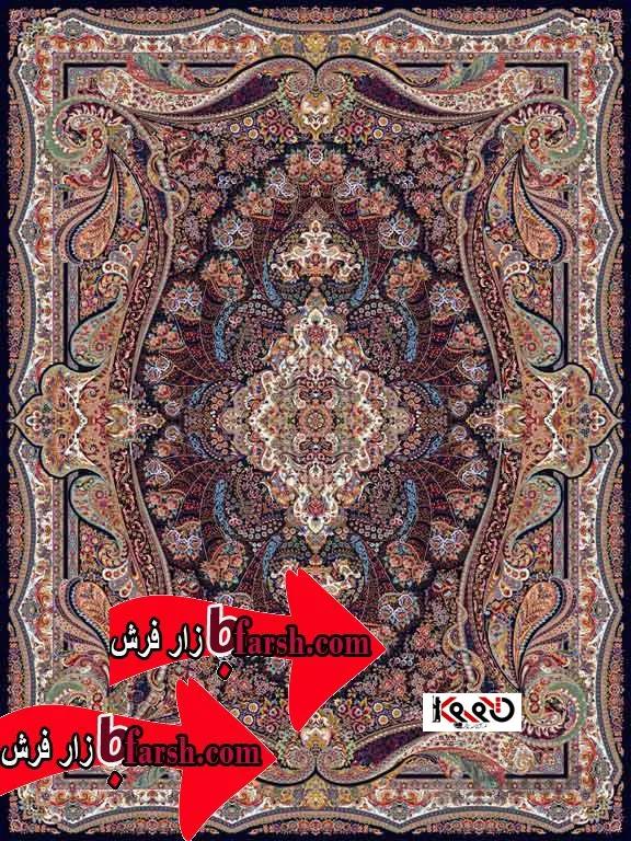 فرش کاشان 1000شانه ابتین سرمه ای
