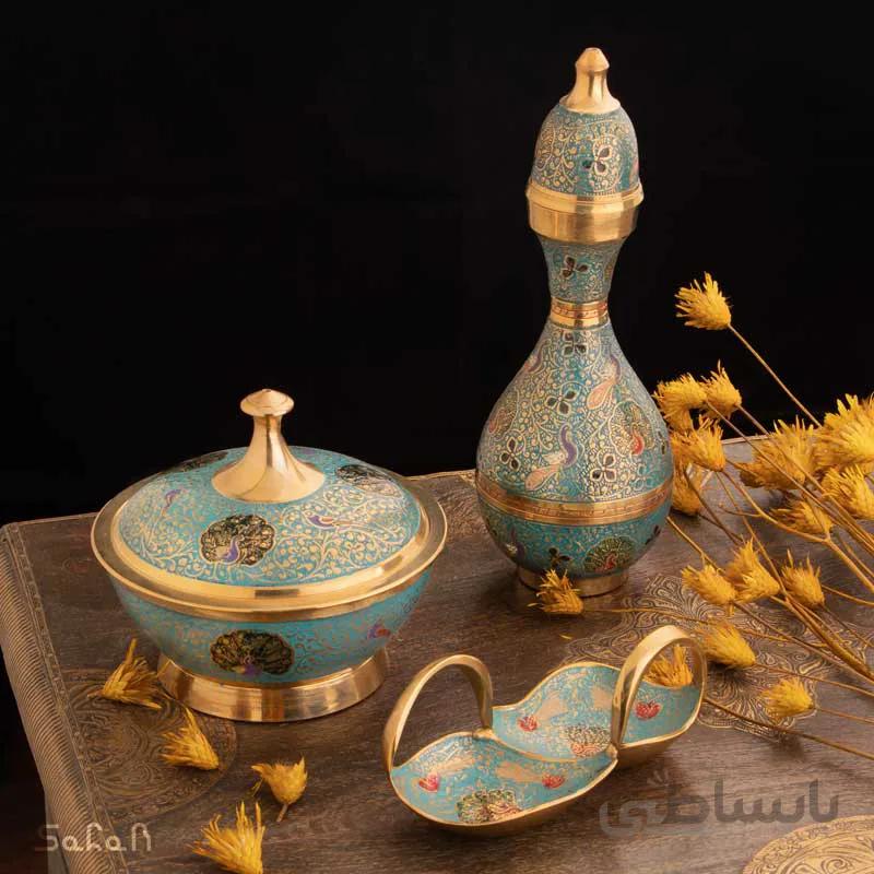 ست پذیرایی برنجی میناکاری کد 255