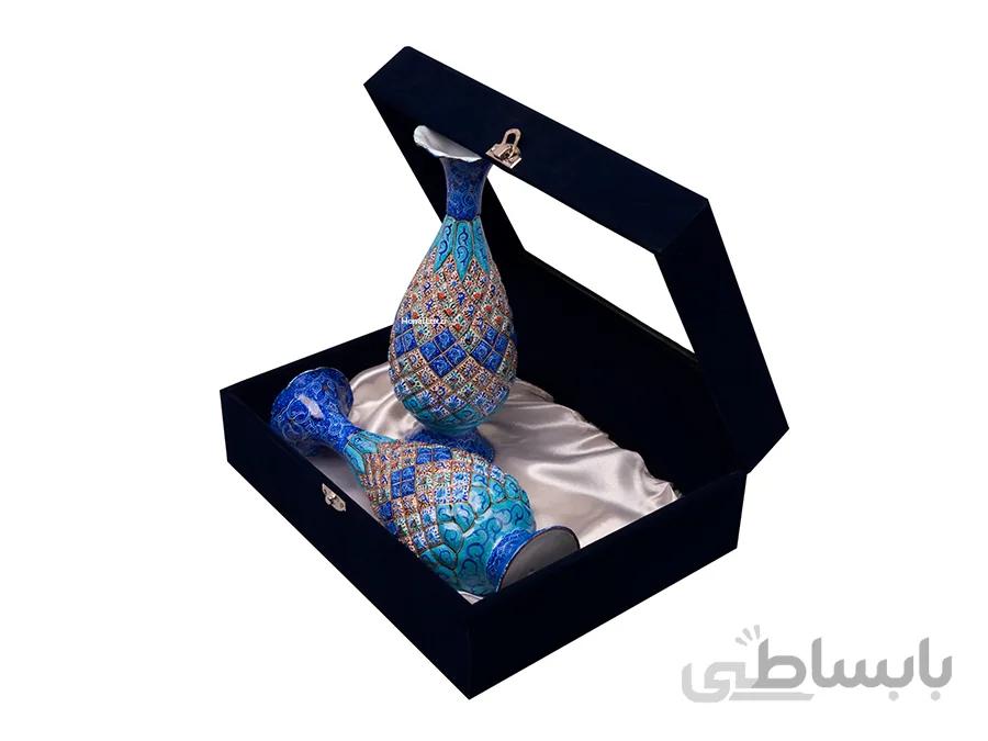 گلدان میناکاری 25 سانتی بسته دو عددی